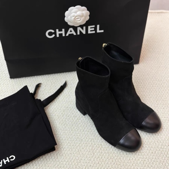 CHANEL Black Ankle Boots - Picture 1 of 5